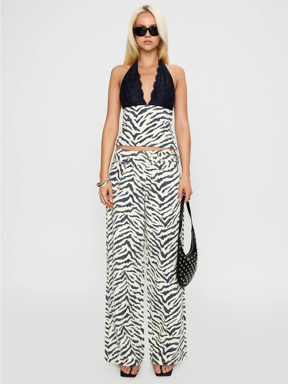 Zebra Print Shirt in Navy and White